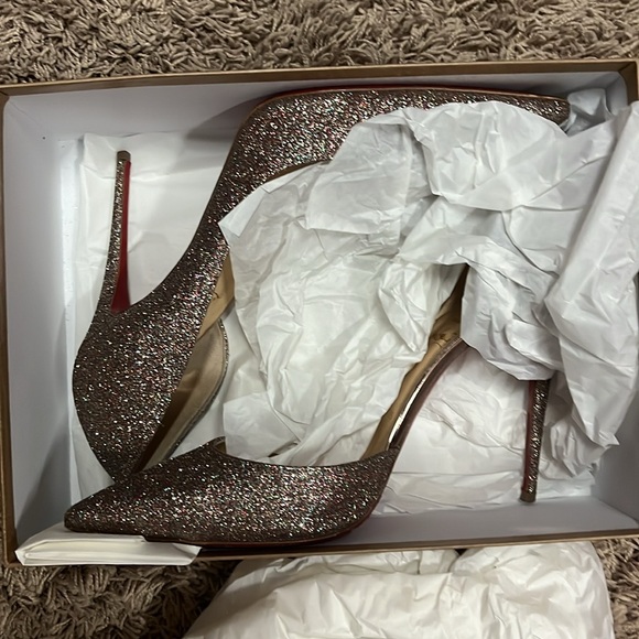 Christian Louboutin size 41.5 Iriza 100mm Glitter Stilettos - worn only once. - Picture 5 of 10